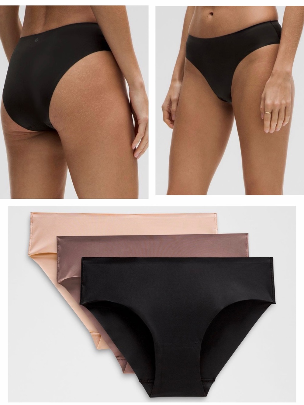 lululemon athletica Seamless Briefs - Black, Nude, Mauve (3-Pack)